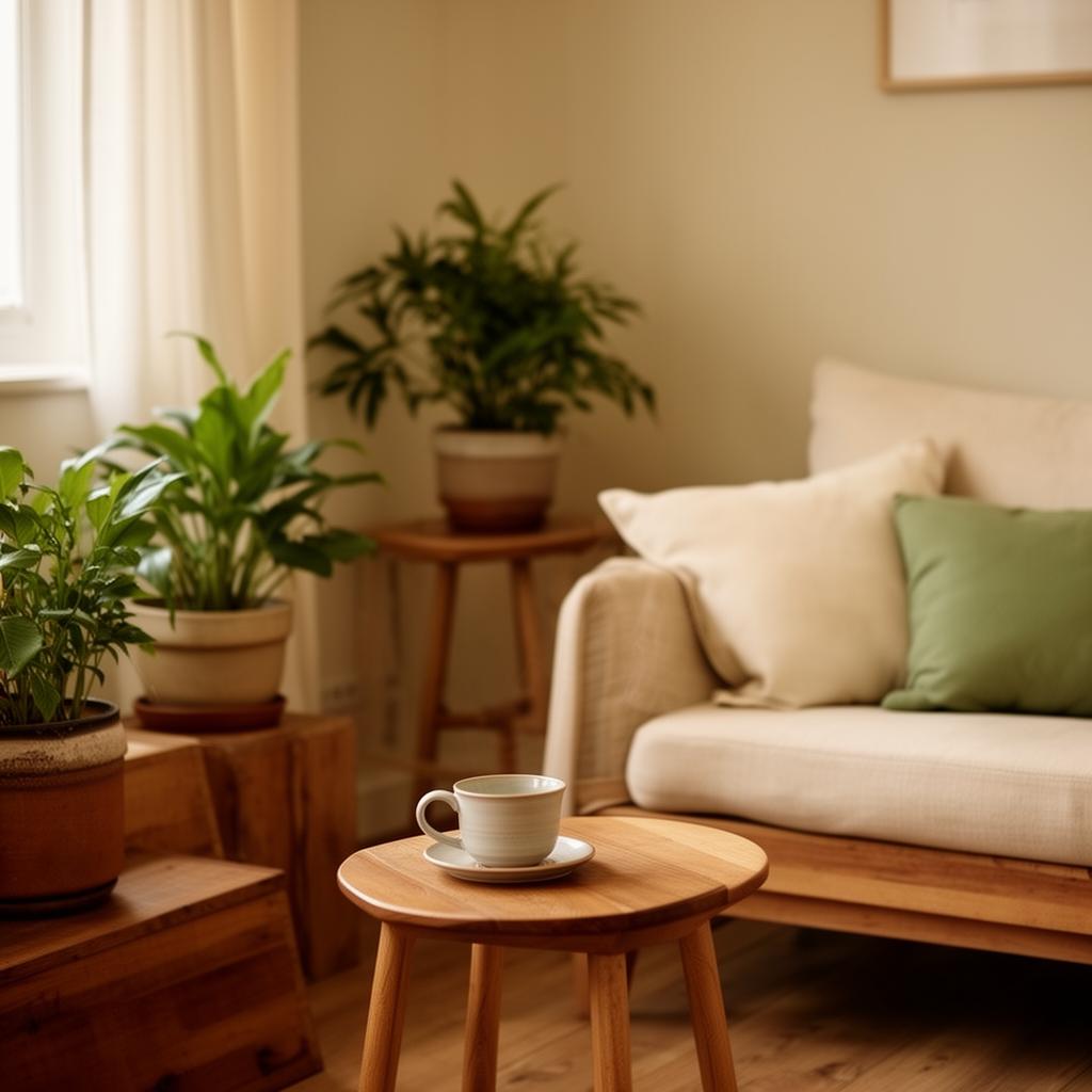 A warm and peaceful counselling room with soft natural light and wooden textures — a safe space for holistic wellness counselling in Cape Town